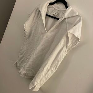 White collared terry cloth shirt